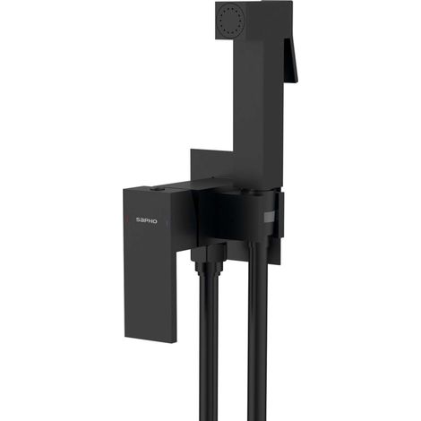 Sapho Cubemix - Unterputz-Bidetarmatur, mit Brause, mit Einbaukörper, schwarz matt CM040B (1/5)