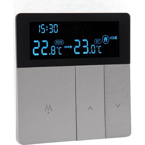 Thermostat numérique programmable écran LCD grand format gris avec sonde 3 m, 16A, AC90V-240V, chauffage électrique (1/5)