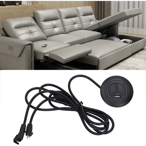 Feste Fernbedienung für elektrischen Relaxsessel, manuelle Fernbedienung mit USB-Ladeanschluss und Ersatzknöpfen, robustes ABS-Gehäuse, 5 A, 5 V 2,4 A (1/5)