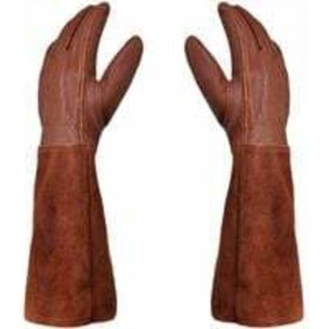 Gardening Gloves - Pair of Gardening Gloves - Leather Protection - Thorn and Bramble Gardening and Work Gloves --Brown--M (1/5)