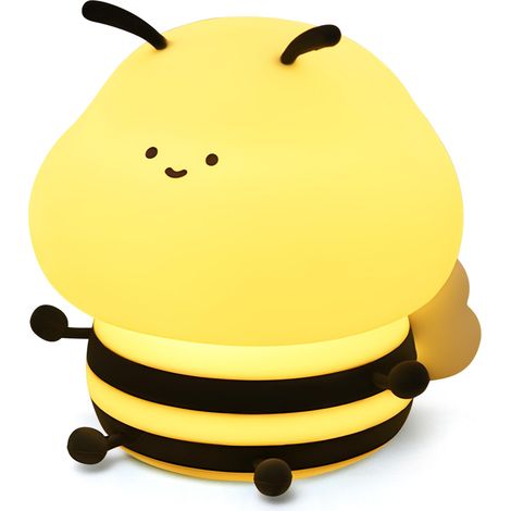 Veilleuse Bee fonction minuterie, Lampe de chambre d'enfant à intensité variable avec 9 effets d'éclairage, Silicone les chambres de bébé (1/5)