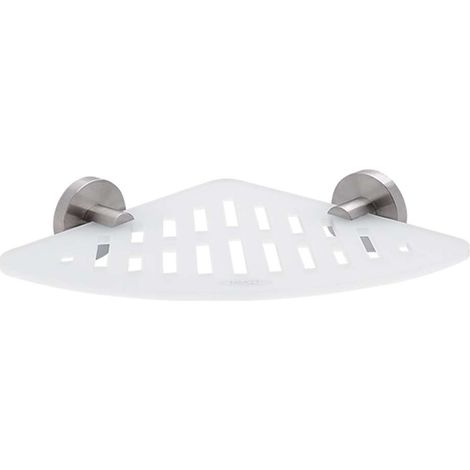 Nimco Unix - IXI-Eckregal, 23 cm, Plexiglas matt/Edelstahl poliert UNM X212-10