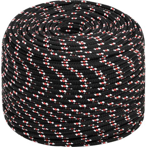 Corde utilitaire polyvalente 10 mm 100 m Noir et Rouge PP vidaXL (1/5)