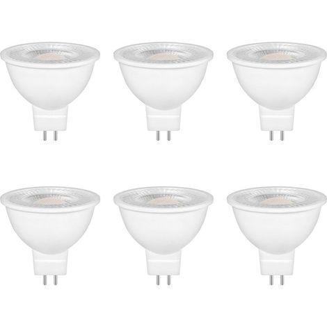 Ampoules LED GU5.3 MR16 12V, 5W Equivalent à 50W Lampe Traditionnelle, Blanc Chaud 2700K, 550LM, 38° Angle, Ampoules LED Spot MR16 12V AC/DC Lampe Réflecteur Non Dimmable,Lot de 6 [Classe énergétique (1/5)