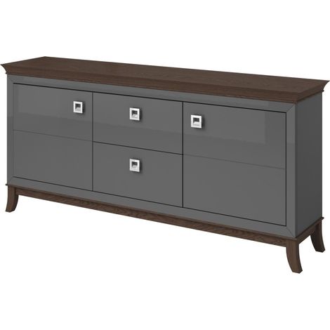 Buffet chic 180cm per salotto colori grigio e rovere scuro collezione PALACE.