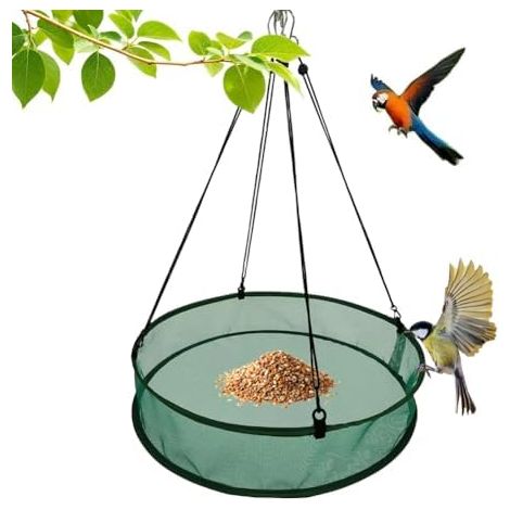 Mangeoires Rondes en Maille pour Oiseaux, 50,8 cm Grande Mangeoire Oiseaux, Plateaux Attrape-Graines pour Oiseaux pour Balcon Jardin Terrasse (1/5)