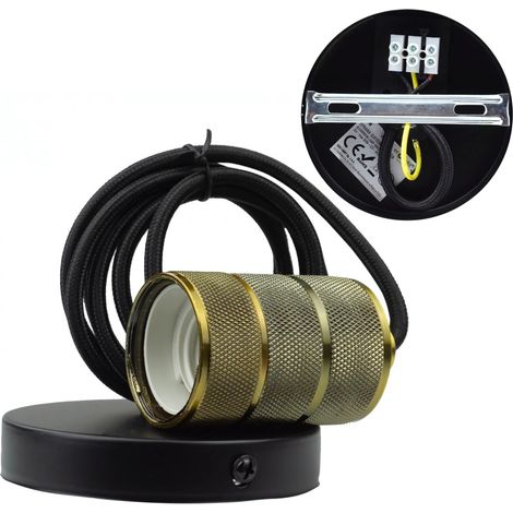 Lámpara de techo, 2 m, E27, 60 W, amarilla, cobre. (1/5)