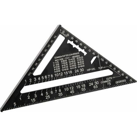 180mm(7pouces) Aluminium Règle Équerre de Triangle Rapporteur Multifonction Equerre Menuisier 45-90 Degres Carpenter Outil de Mesure(Métrique) (1/5)
