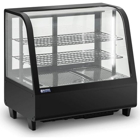 Vitrina refrigerada de 100 litros 3 niveles plástico vidrio templado color negro 140005388