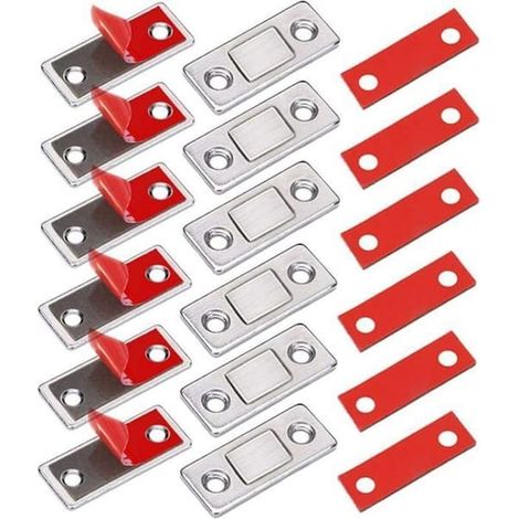 LYERCW - Pièces magnétiques ultra-minces pour portes de placard, verrous magnétiques autocollants, verrous de meubles autocollants, aimant puissant (1/5)