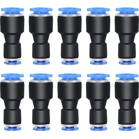 10 piezas, reductor recto de 8 mm de diámetro exterior x 6 mm de diámetro exterior para conectar accesorios. (1/5)