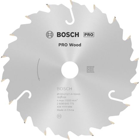 Bosch PRO Wood Kreissägeblatt, 130 x 2 x 16 mm, T18