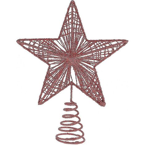 1 ornement en fer forgé exquis, belle étoile pour sapin de Noël (rouge) (1/3)