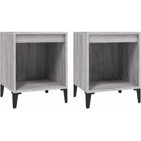 Maison Exclusive - Mesitas de noche 2 unidades gris Sonoma 40x35x (1/5)