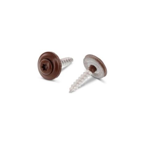 Vis faitage Tête fraisée bombée TFB TORX T20 Inox A2 RAL8011 4,5X45 Rondelle d'étanchéite EPDM-30 pièces