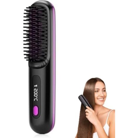Lisseur pour cheveux courts avec affichage LED, idéal pour un usage quotidien (noir)