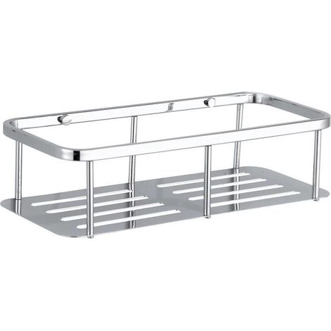 Lntyq Étagère de douche exclusive en acier inoxydable - Étagère de baignoire de salle de bain, plateau de douche, support d'étagère d'angle mural (acier inoxydable, 1 niveau)