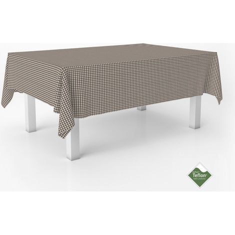 Nappe Vichy Petits Carreaux rectangulaire 250x140 Marron (1/5)