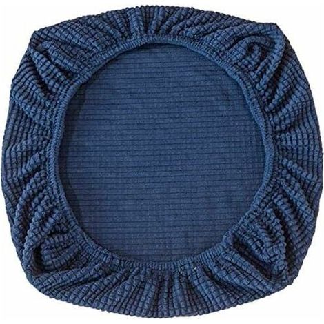 2 pièces Housses de chaise élastiques en élasthanne - Lavables - Pour chaises de bureau, salle à manger, bar, décoration de fête de mariage (bleu foncé) (1/5)