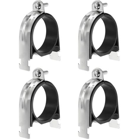 4Pcs Coussin En Caoutchouc Collier De Support 3" Argent Noir (1/5)