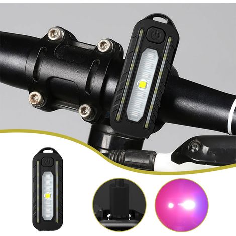 Fahrradlichtset, USB-wiederaufladbar – wiederaufladbare Vorder- und Rücklichter, ideal für Nachtfahrten und Radfahren, geeignet für Radfahrer, schwarz. (1/5)