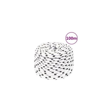 Weißes Arbeitsseil, 10 mm, 100 m, Polyester - Crezuo