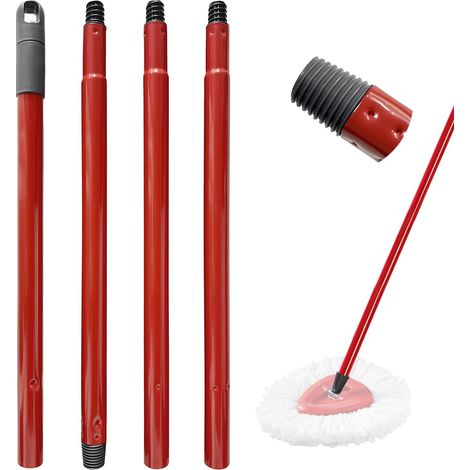 Applies to Vileda 4-section stainless steel handle for brooms, compatible with Vileda Turbo Smart, EasyWring, Vileda mop, Vileda broom, adjustable and space-saving replacement handle