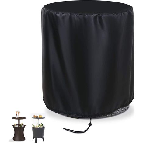 Telo protettivo per tavolo da bar – Tessuto Oxford 190T impermeabile – Protezione UV – Chiusura con coulisse – 52 x 58 cm – Nero (1/5)