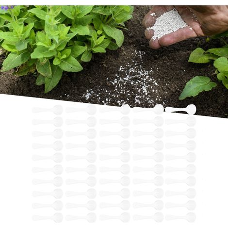 Cucharas medidoras de plástico para fertilizantes y medicamentos, paquete de 50 unidades, 5 ml, resistentes al calor y fáciles de limpiar, para jardinería y administración de medicamentos. (1/5)