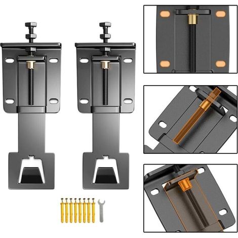 Set of 2 adjustable hanging hooks with accessories, providing secure attachment and stable support for different types of cooker hoods (1/5)