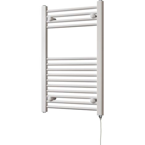 Zennor - White Electric Towel Rail H800mm x W500mm Straight 300w Standard (1/3)