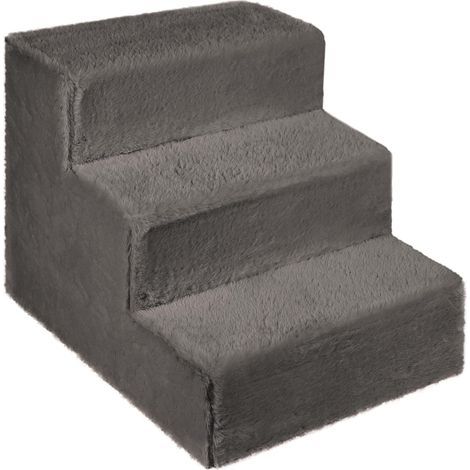 Hundetreppe mit 3 Stufen, stabile Holzkonstruktion, weich gepolsterte Stufen, für Sofa und Bett im Innenbereich (1/5)