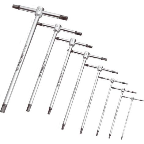 Jeu de clés mâles Facom, manche en T, 6 pans, 8 pièces (1/2)