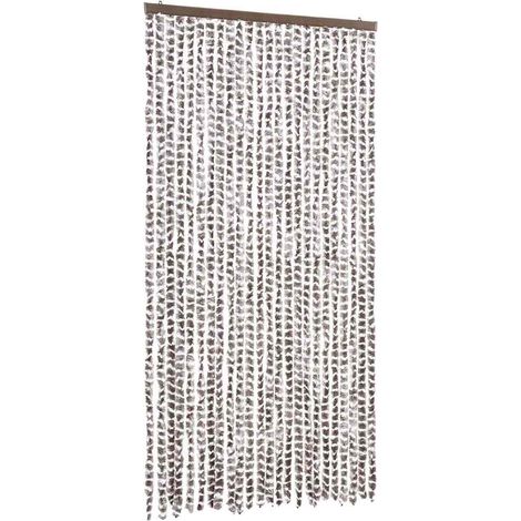 vidaXL Cortina mosquitera chenilla gris taupe y blanco 100x220 cm (1/2)
