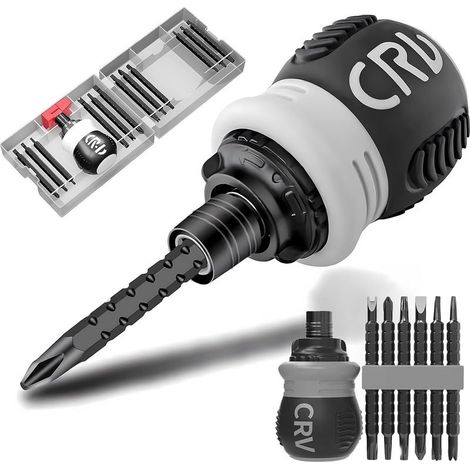 Ensemble de tournevis à cliquet 12 en 1, multi embouts commutables en forme de tournevis portable, kit d'outils pour la maison et les réparations de bricolage (1/5)