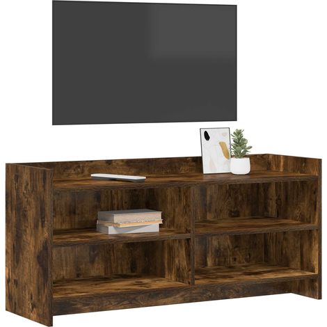Mobile TV Armadietto TV Mobile Porta TV 100 x 33 x 47 cm Rovere Fumo Legno ingegnerizzato (1/5)