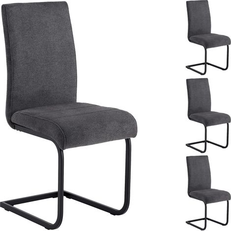 Chaises LETICIA Anthracite (Lot de 4) (1/5)