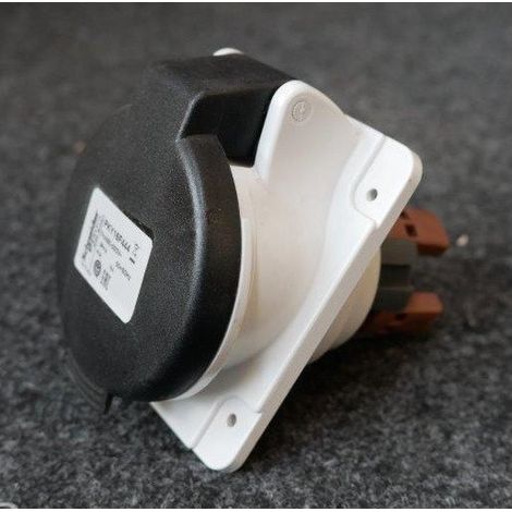 Prise socle industrielle coudée 3P+T 16 A 480-500V connexion rapide IP44 PratiKa Schneider (1/2)