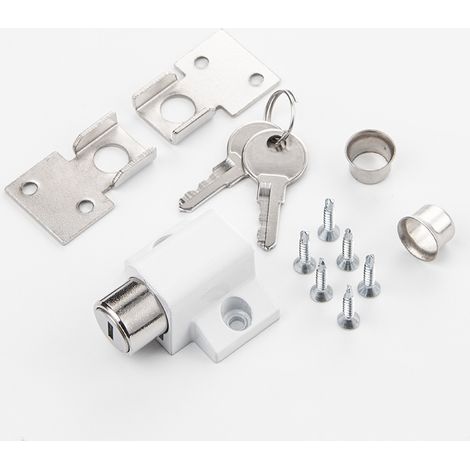 Lot de 2 serrures sécurité pour porte-fenêtre coulissante blanches durables (1/3)