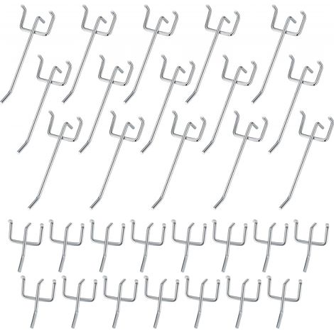 Crochets pour Panneaux Perforés Panneau Perforé Porte Mural Muraux Organiser Outils Établi Rayonnages - et 30 pièces 10cm 5cm (1/5)