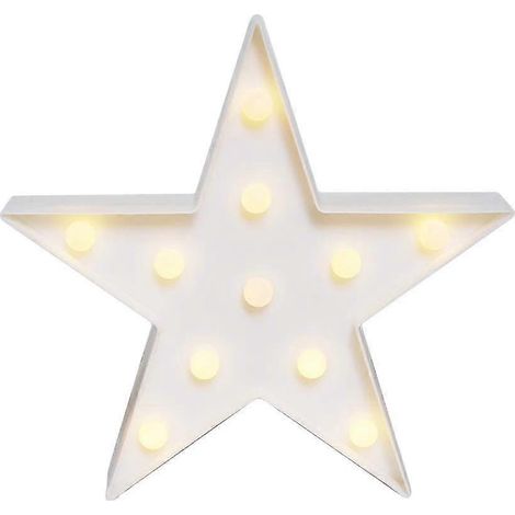 Veilleuse LED à piles en forme d'étoile, idéale pour bébé, enfant, chambre d'enfant, fête d'anniversaire (blanche) (1/2)