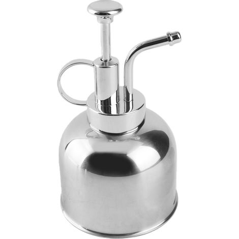 Pulverizador de acero inoxidable de 300 ml, ideal para plantas de interior, suculentas y bonsáis. Accesorios de jardinería plateados. (1/5)