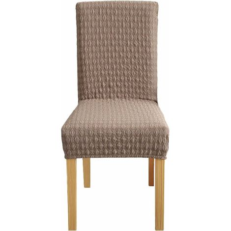 Thick Stretch Chair Cover Knitted Jacquard Dining Chair Cover Multifunctional All-Inclusive Dining Chair Cover Modern Minimalist Chair Protective Cover Suitable For Hotel Venue Wedding Sceneㄗ1pack,Kha (1/5)