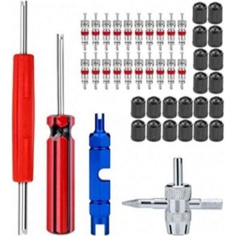 Kit de réparation de valves pour vélo et moto – 44 pièces, tête simple et double, outils professionnels en acier inoxydable (1/4)