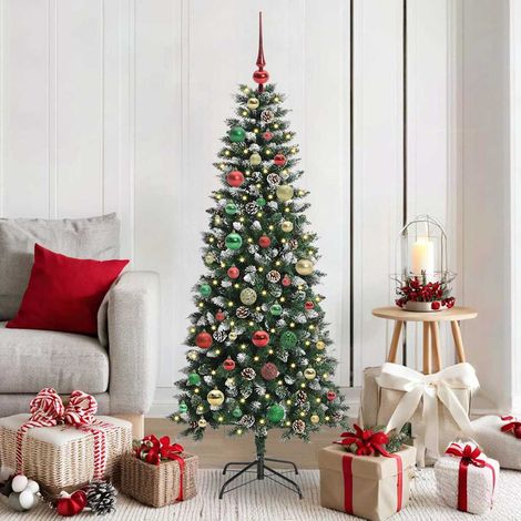 vidaXL Sapin de Noël artificiel Vert 150 cm PVC, plastique et acier (1/5)