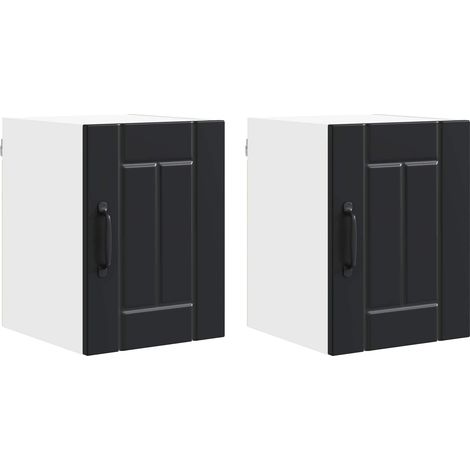 Maison Exclusive - Armadietto a muro LUCCA 2 pcs Nero 30 x 31 x 40 cm