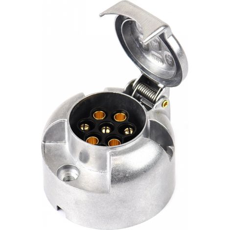 Anhängerkupplungssteckdose aus Aluminium, 7-polig, amio-01257 (1/2)