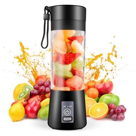 Blender Portable, Blender Personnel pour Shakes et Smoothies, Blenders de Taille Personnelle avec Mini Mixeur de Jus de Fruits Rechargeable par USB, Mini Juicer Smoothie Blender Bouteilles Voyage 380M (1/5)