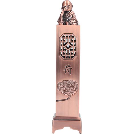 Kleiner Mönch, klassischer chinesischer vertikaler Räuchergefäß für Räucherstäbchen, Zen-Teezeremonie, Räuchergefäß für den Innenbereich (360 rote Lotusblüten, kleiner stehender Mönch) (1/5)