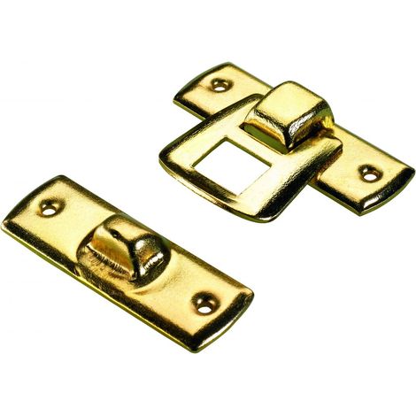 Hettich Schatullenverschluss Stahl, vermessingt, 20 x 30 mm, 1 Stück Möbelbeschlag